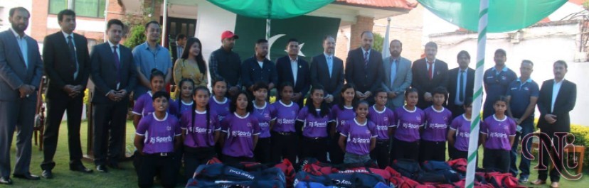 Pakistan envoy Syed Haider Shah Gifts Cricket Kits to Nepal’s Women Team